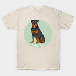 Rottweiler Rottie Dog Breed Cursive Graphic T-Shirt